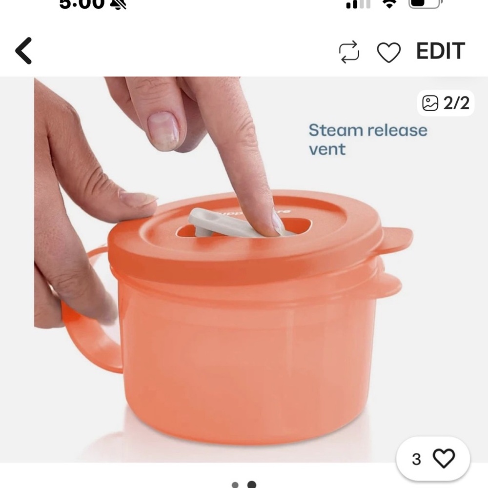 Tupperware Orange lunch Container Set - Picture 3 of 3